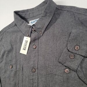 NEW Duluth Free Swingin Flannel Shirt Mens 2XL Tall Gray Cotton Relaxed Fit 2XLT